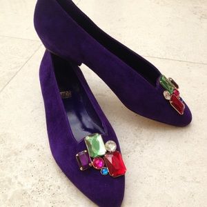 Shoes suede & jewels